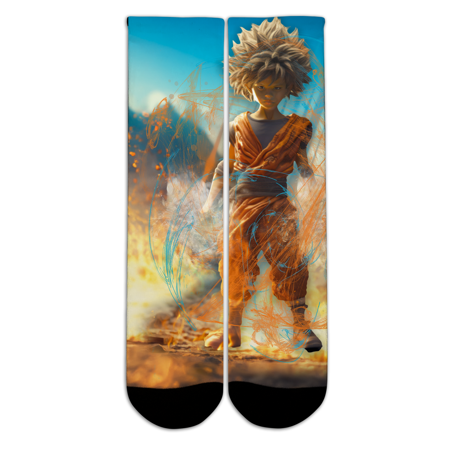 DBZ-Inspired All-Over Socks